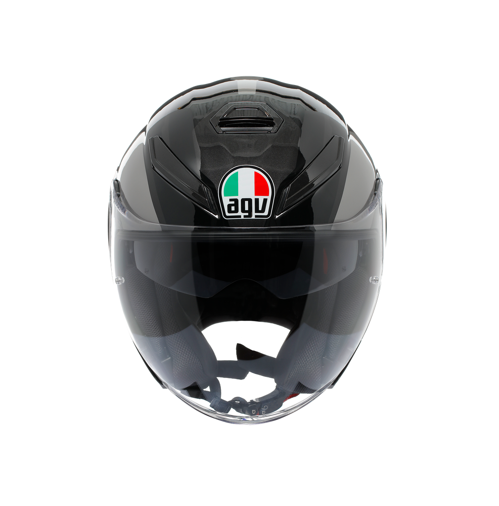 k5-jet-evo-tune-grey-black-motorbike-open-face-helmet-e2206 image number 1