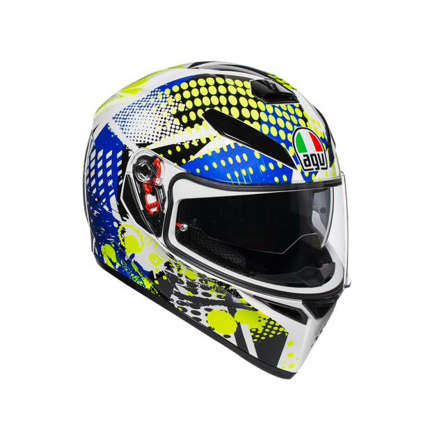 K-3 SV E2205 MULTI - POP WHITE/BLUE/LIME - Full-face
