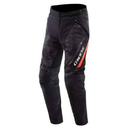 DRAKE 2 SUPER AIR - HEREN MOTORFIETSBROEK VOOR DE ZOMER IN STOF - BLACK/ANTHRACITE/RED-FLUO - 1