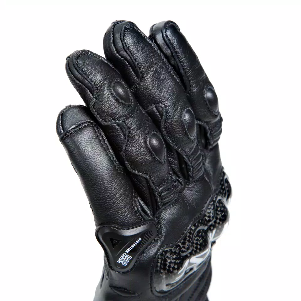 CARBON 4 - MEN'S MOTORCYCLE SHORT LEATHER GLOVES - BLACK/BLACK - 12