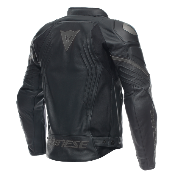 ESSENTIAL RACING LEATHER JACKET BLACK/ANTHRACITE- 