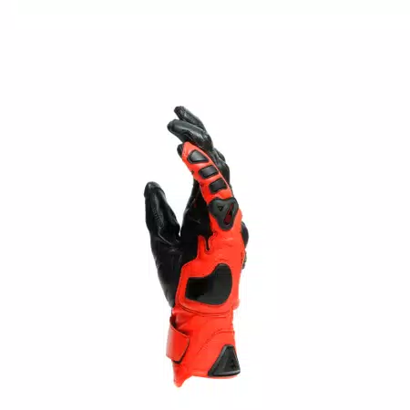 4-STROKE 2 - MEN'S MOTORCYCLE LEATHER GLOVES - BLACK/FLUO-RED - 4