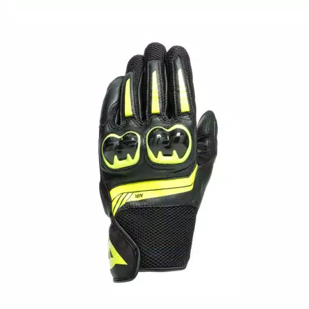 MIG 3 - UNISEX MOTORCYCLE LEATHER GLOVES - BLACK/FLUO-YELLOW - 1