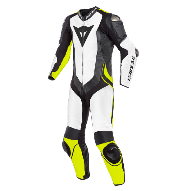 laguna-seca-4-1pc-perf-leather-suit-white-black-fluo-yellow image number 0