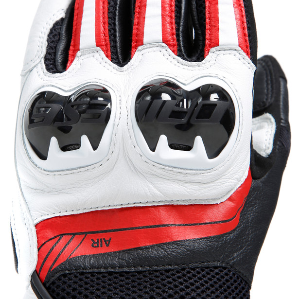 mig-3-unisex-leather-gloves-black-white-lava-red image number 7