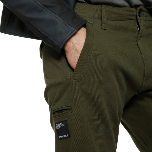 chinos-pantaloni-moto-in-tessuto-uomo-olive image number 5