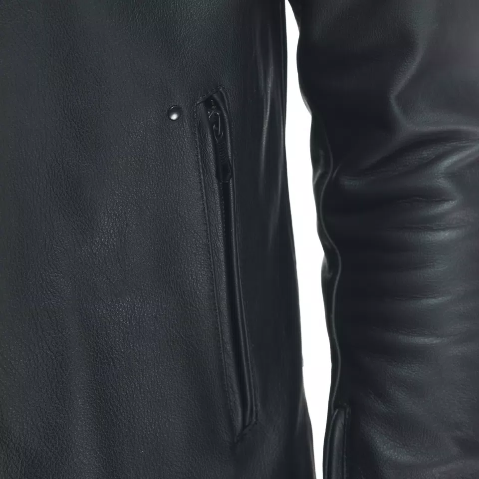 FULCRO - MEN'S MOTORCYCLE LEATHER JACKET - BLACK - 9