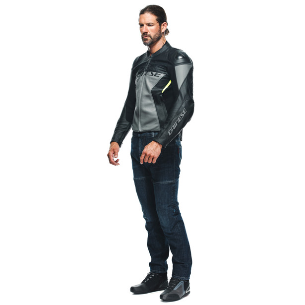 racing-4-leather-jacket-charcoal-gray-black image number 9