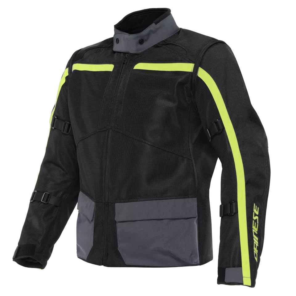 OUTLAW TEX JACKET BLACK BLACK EBONY FLUO YELLOW Dainese