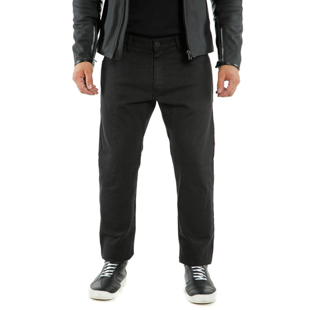 casual-regular-pantaloni-moto-in-tessuto-uomo-black image number 2