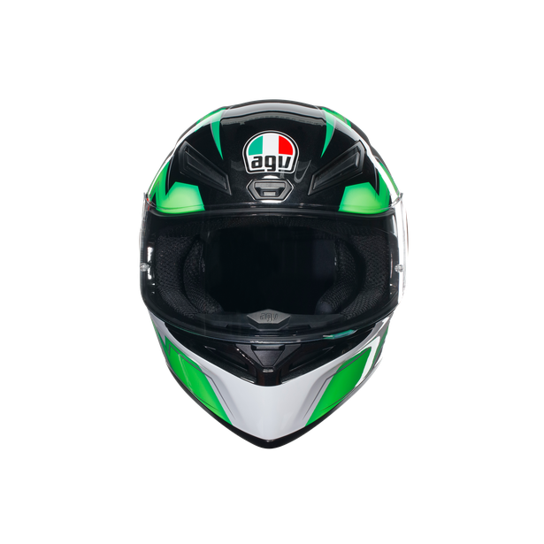 k1-s-kripton-black-green-motorbike-full-face-helmet-e2206 image number 1