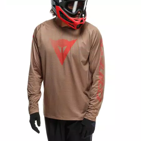 HG AER JERSEY LS - MAGLIA BICI MANICHE LUNGHE UOMO - BROWN/RED - 5