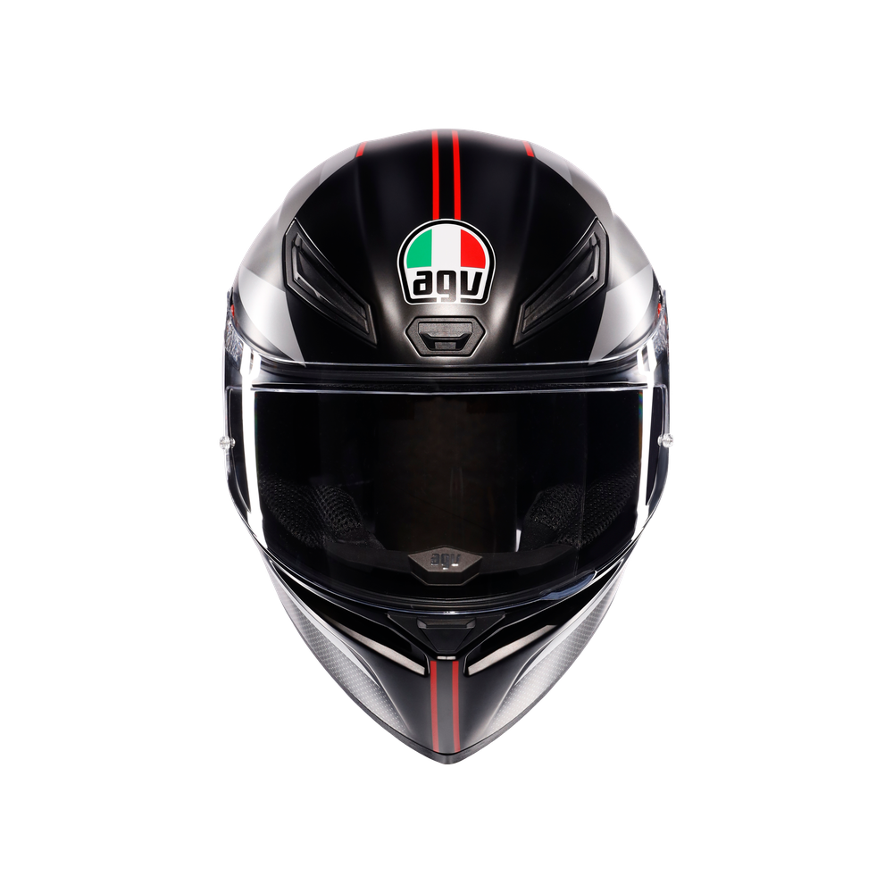 k1-s-lap-matt-black-grey-red-motorbike-full-face-helmet-e2206 image number 1