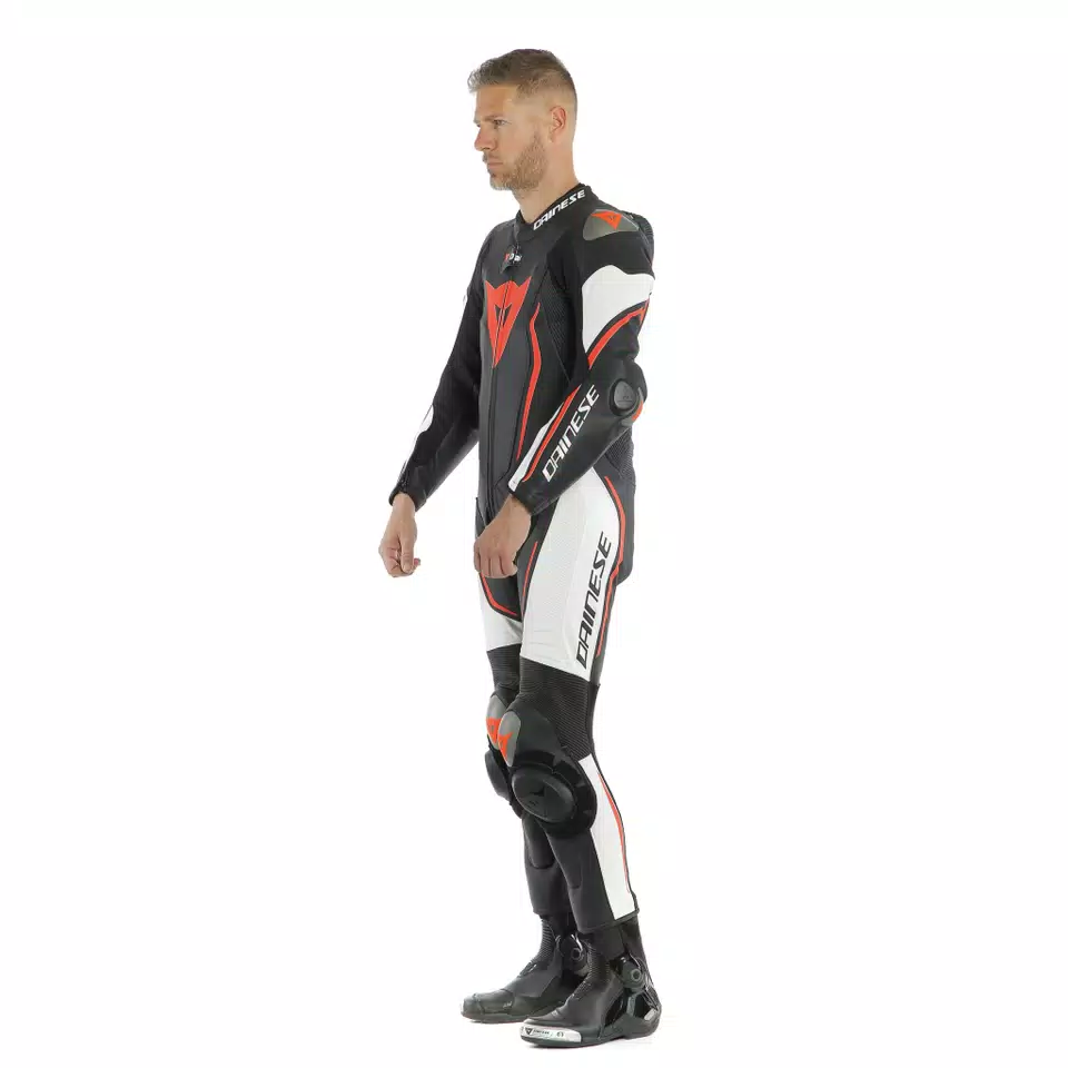 MISANO 2 D-AIR PERF. 1PC SUIT - BLACK/WHITE/FLUO-RED - 10