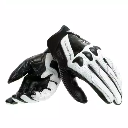 X-RIDE - MEN'S MOTORCYCLE LEATHER GLOVES - BLACK/WHITE - 5