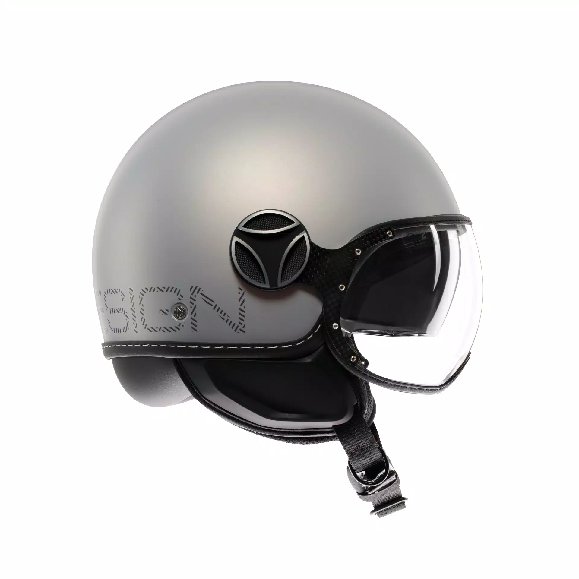 MOMODESIGN FGTR EVO MATT GREY / CERULEAN GREY - JET HELMET WITH DUAL VISOR E2206