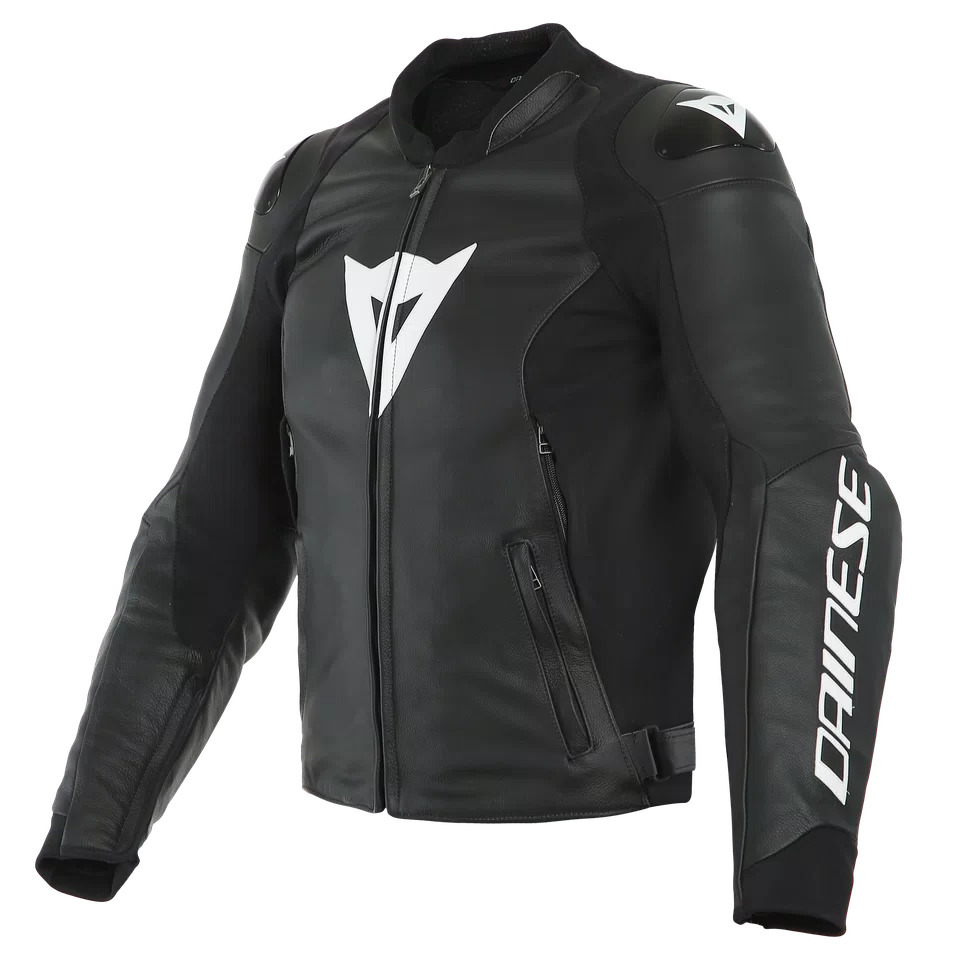 SPORT PRO LEATHER JACKET BLACK WHITE Dainese