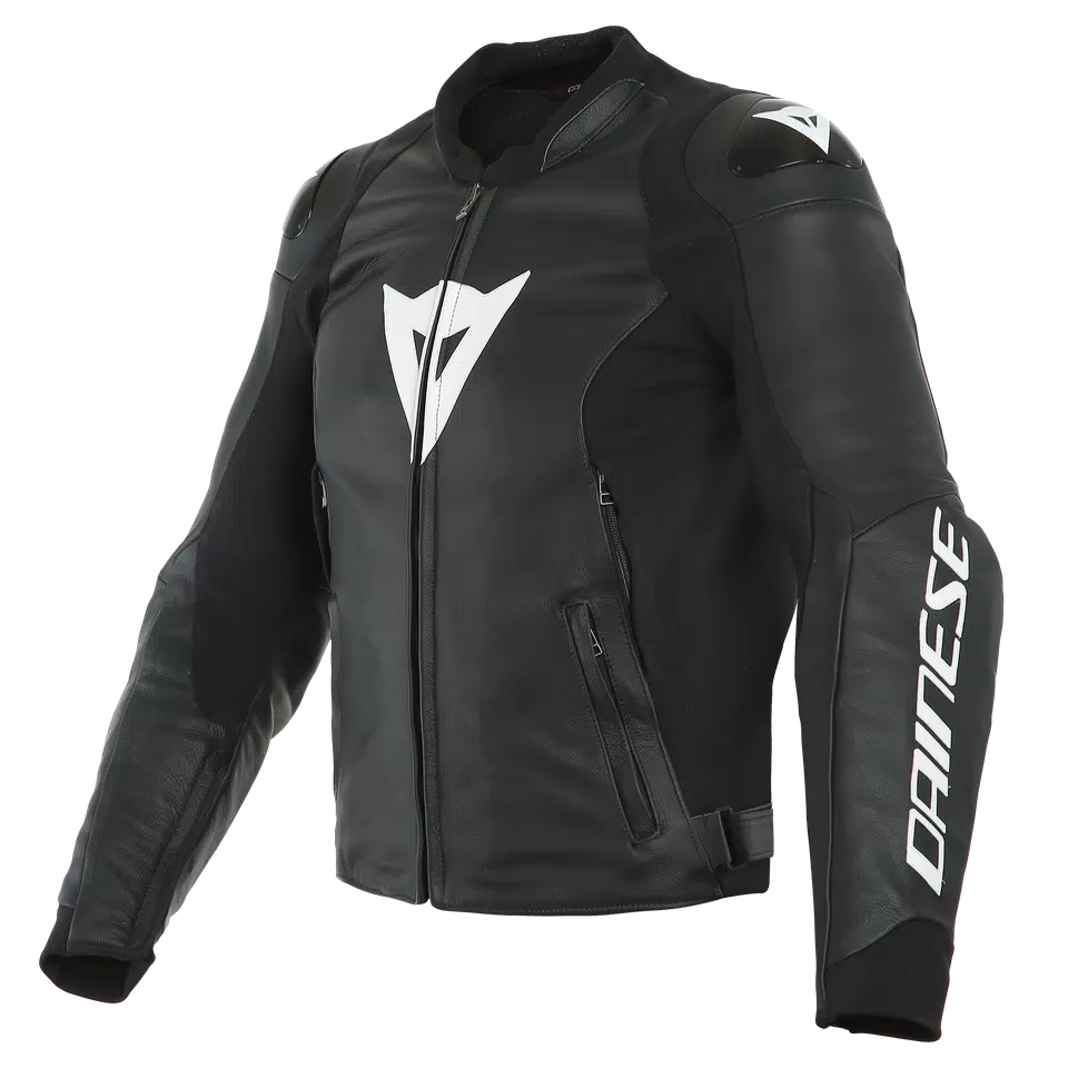 SPORT PRO LEATHER JACKET BLACK WHITE Dainese