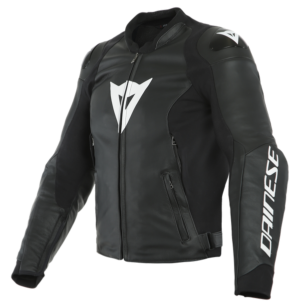 sport-pro-giacca-moto-in-pelle-uomo-black-white image number 0