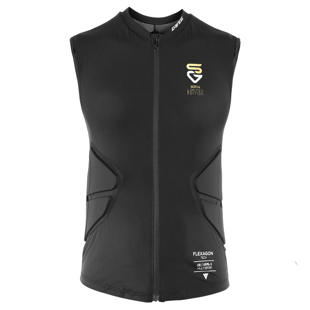 flexagon-gilet-de-protection-ski-femme-goggia-black-gold image number 1