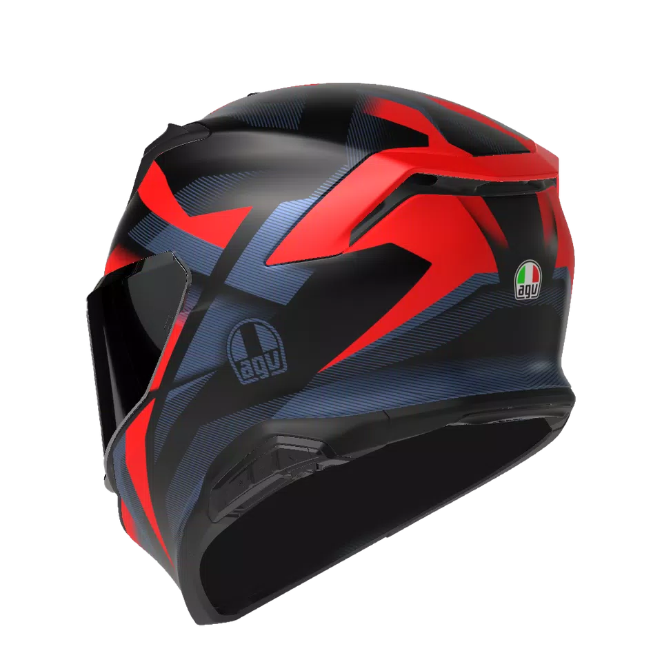 K7 MPLK GLIMPSE MATT BLACK/RED - MOTORBIKE FULL FACE HELMET DOT (E2206) -  - 9