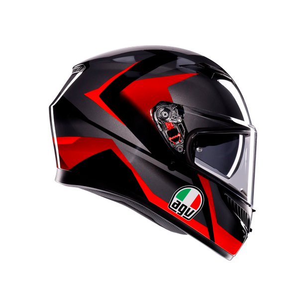 k3-striga-black-grey-red-casco-moto-integrale-e2206 image number 2