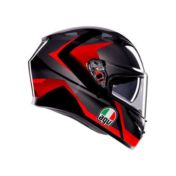 k3-striga-black-grey-red-motorbike-full-face-helmet-e2206 image number 2