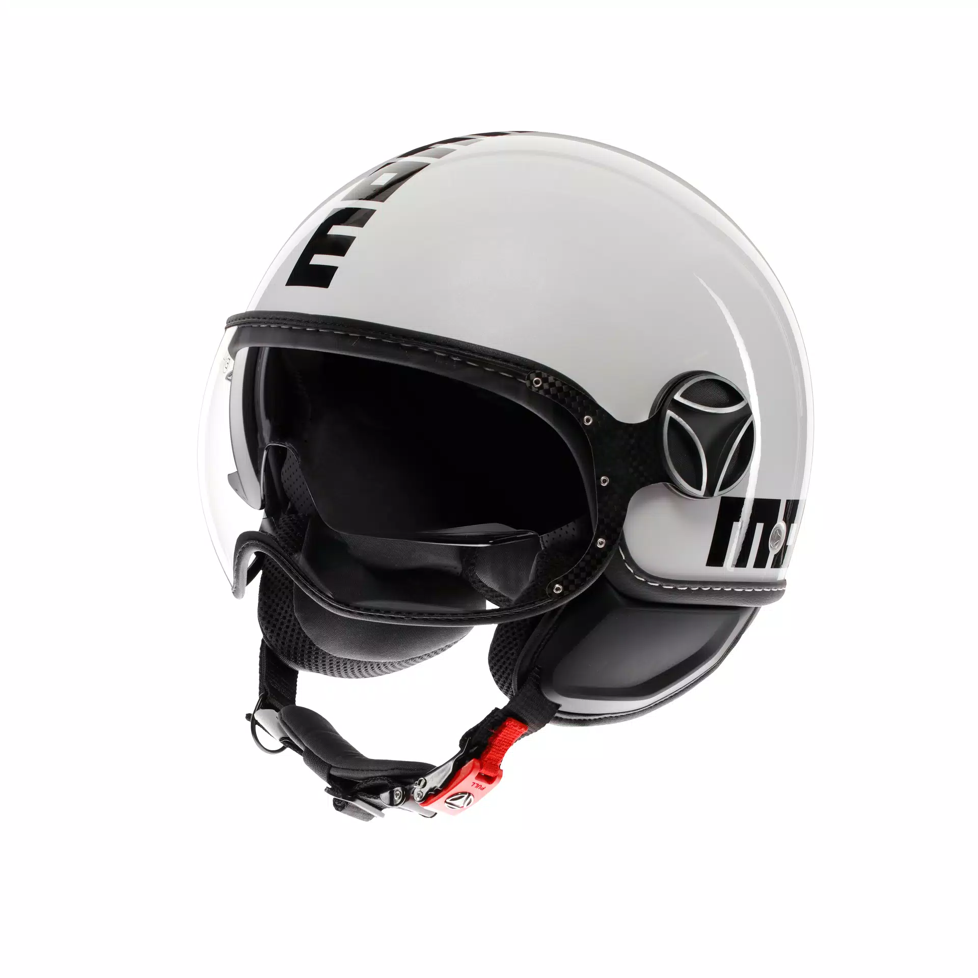MOMODESIGN FGTR EVO WEISS QUARZ / SCHWARZ - JET-HELM MIT DOPPELVISIER E2206