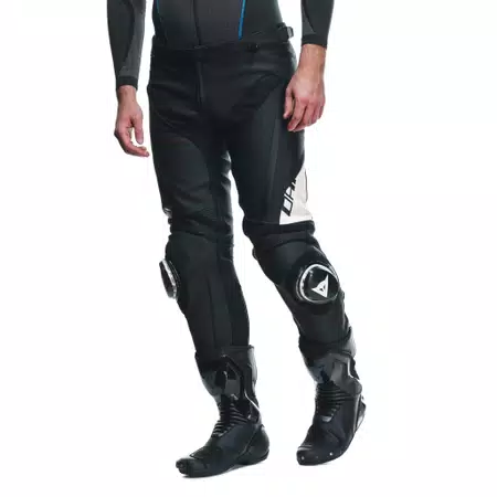 DELTA 4 - MEN'S MOTORCYCLE LEATHER PANTS - BLACK/WHITE - 5