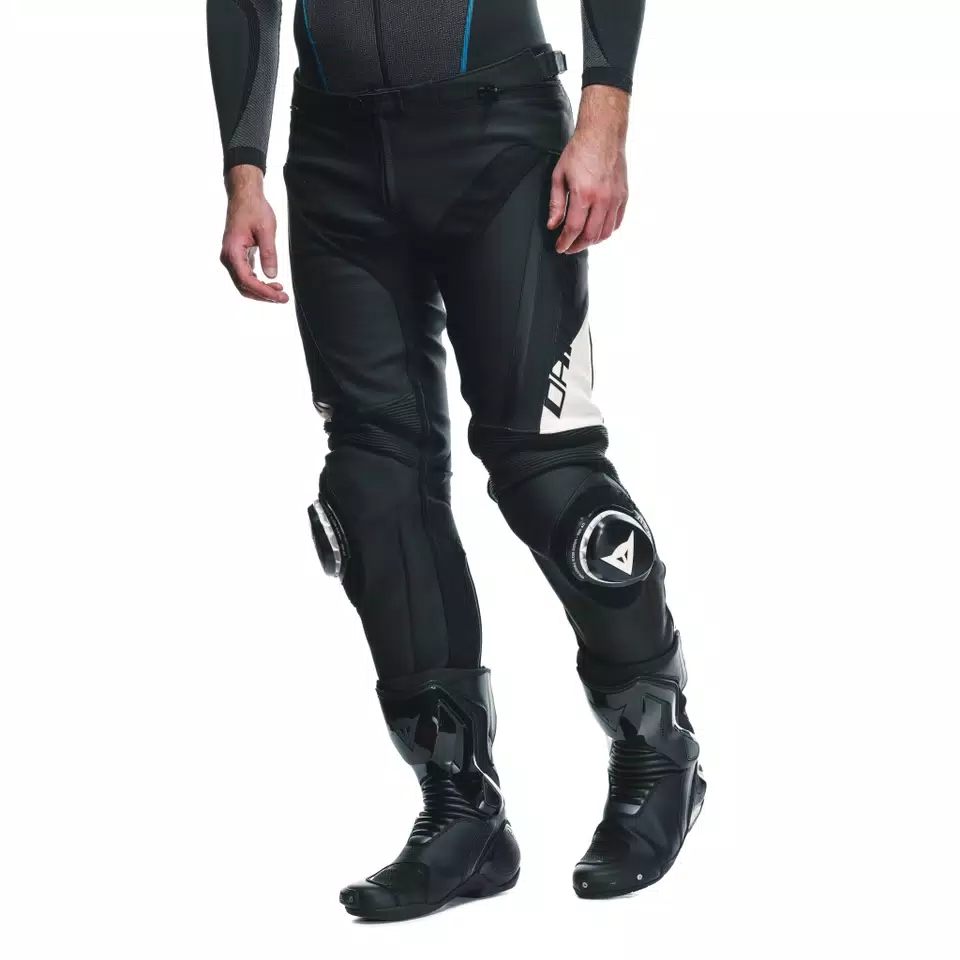 DELTA 4 - MEN'S MOTORCYCLE LEATHER PANTS - BLACK/WHITE - 5