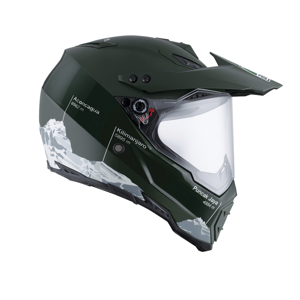 Touring motorcycle helmet: Ax-8 Dual Evo E2205 Multi - Wild Frontier  Military Green/White - AGV helmets - Dainese (Official Shop)