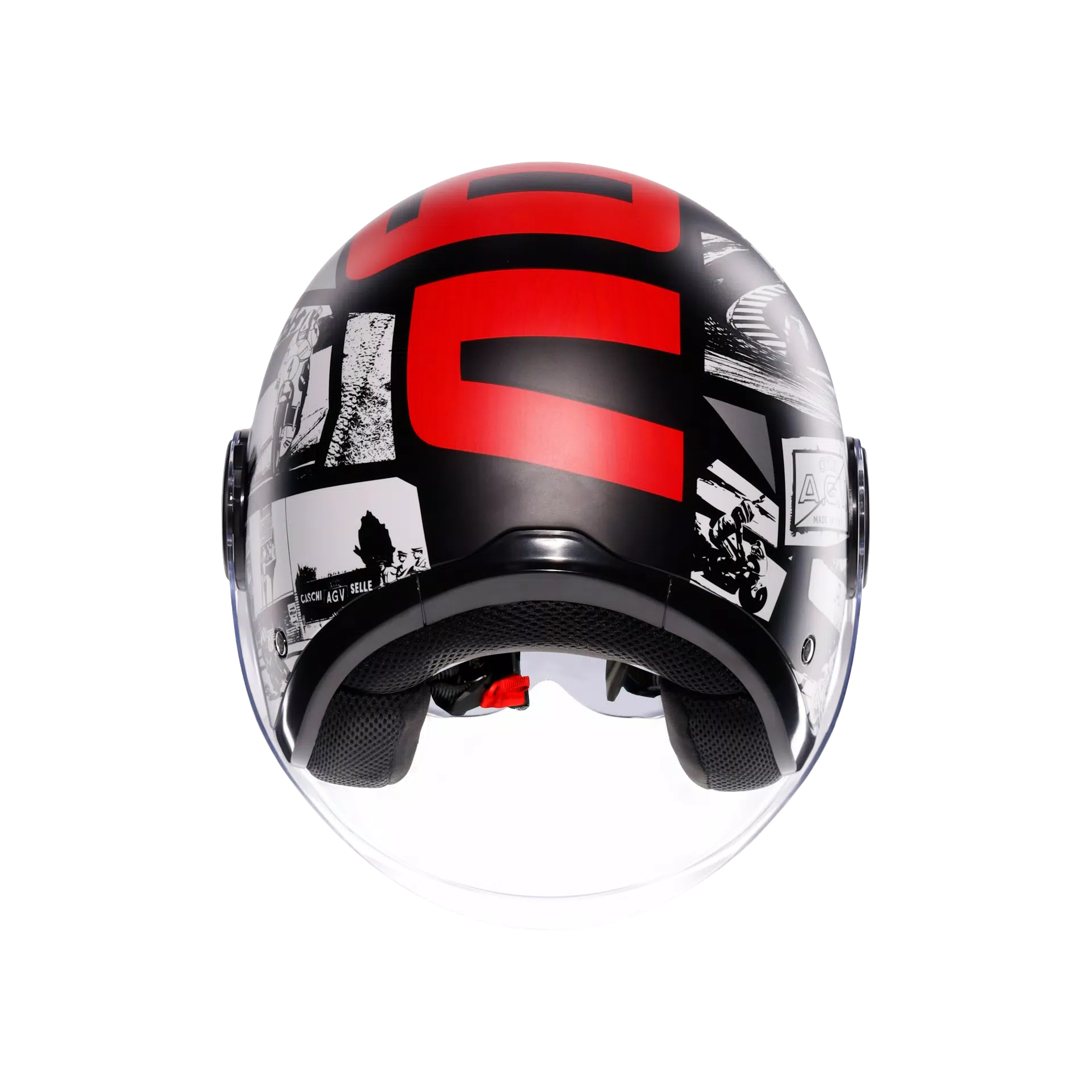 ETERES HISTORY MATT BLACK/WHITE/RED - CASQUE MOTO JET E2206