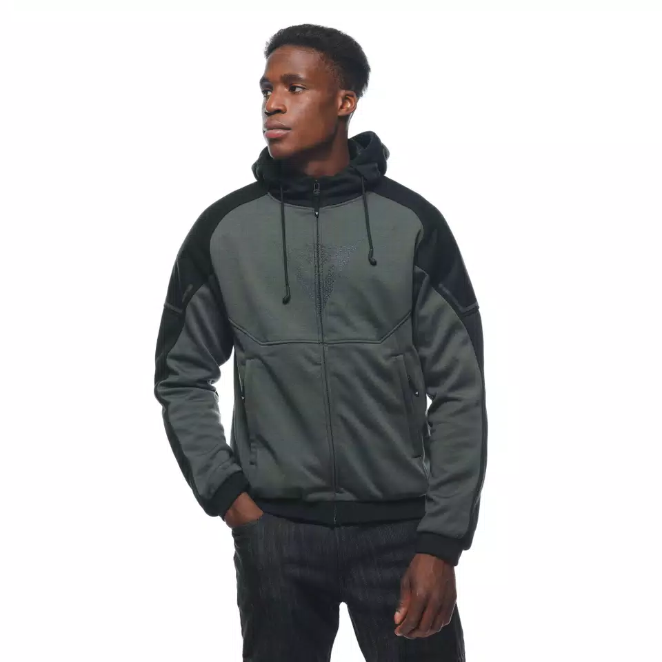 DAEMON-X SAFETY HOODIE - GIACCA MOTO IN TESSUTO UOMO - GREEN/BLACK - 6