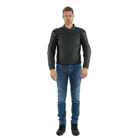 AGILE LEATHER JACKET BLACK-MATT/BLACK-MATT/BLACK-MATT- Leather