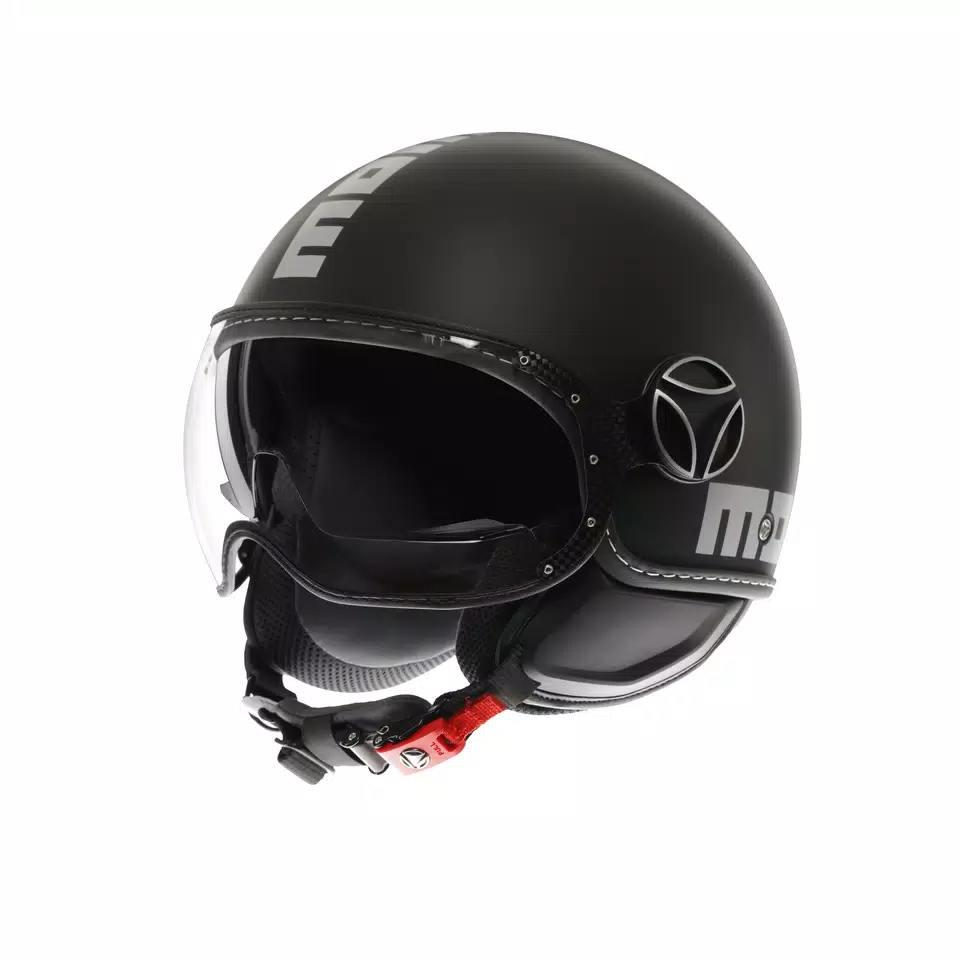 MOMODESIGN FGTR EVO MATT BLACK / SILVER - JET HELMET WITH DUAL VISOR E2206 -  - 1
