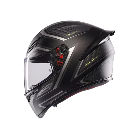 K1 S SLING MATT BLACK/GREY - MOTORBIKE FULL FACE HELMET E2206 -  - 4