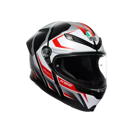 K6 S KARVE MATT BLACK/WHITE/RED - MOTORBIKE FULL FACE HELMET DOT (E2206) -  - 1