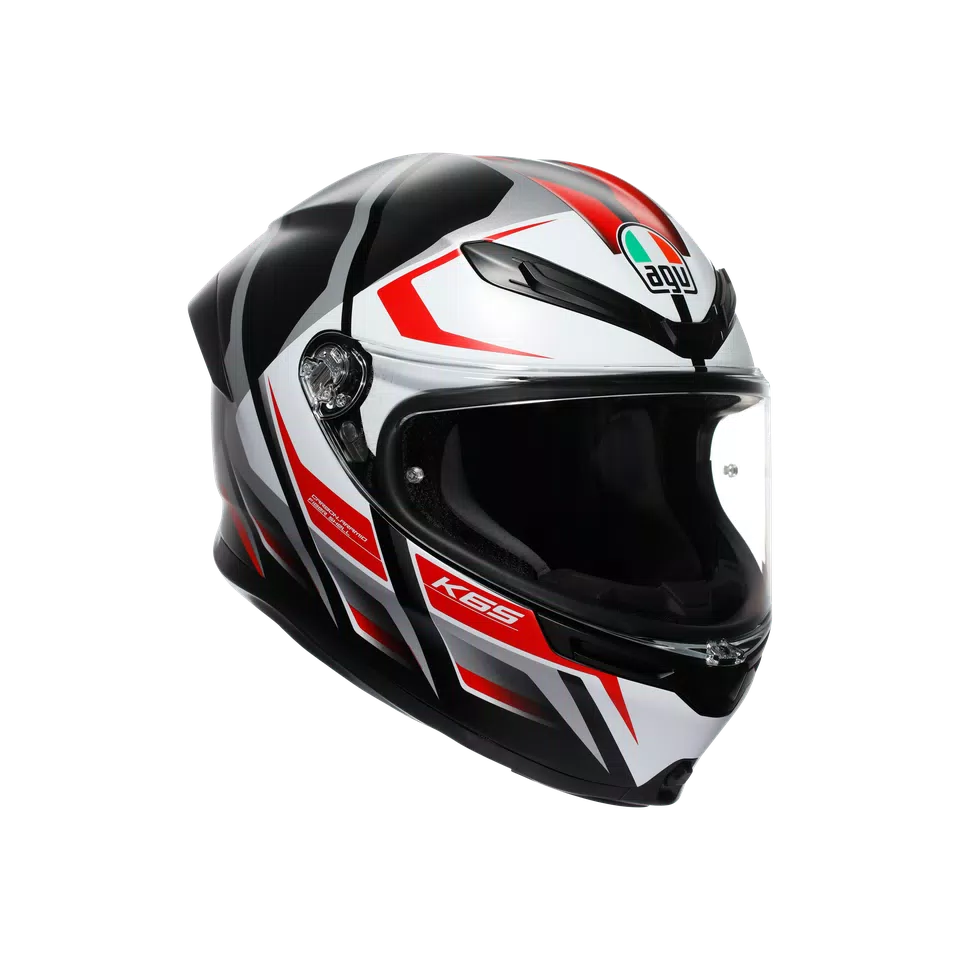 K6 S KARVE MATT BLACK/WHITE/RED - MOTORBIKE FULL FACE HELMET DOT (E2206) -  - 1