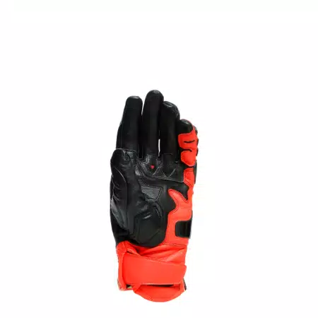 4-STROKE 2 - MEN'S MOTORCYCLE LEATHER GLOVES - BLACK/FLUO-RED - 3