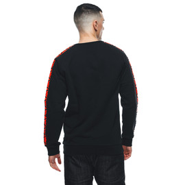 DAINESE SWEATER STRIPES BLACK/FLUO-RED- Sweatshirts