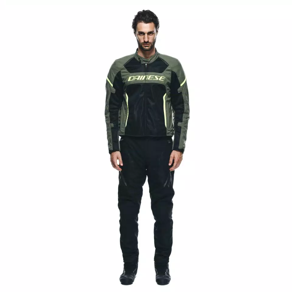 AIR FRAME 3 TEX - MEN'S SUMMER MOTORCYCLE JACKET IN FABRIC - ARMY GREEN/BLACK/FLUO YELLOW - 3