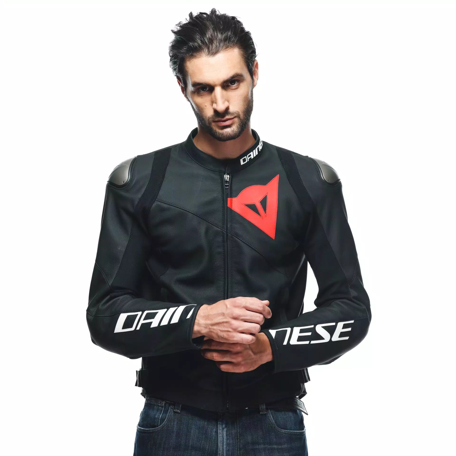 SPORTIVA - MEN'S MOTORCYCLE LEATHER JACKET | BLACK-MATT
