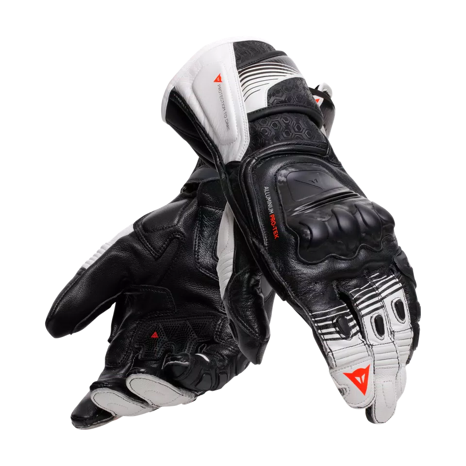 FIERO - GANTS DE MOTO RACING EN CUIR - BLACK/WHITE/RED-FLUO - 5