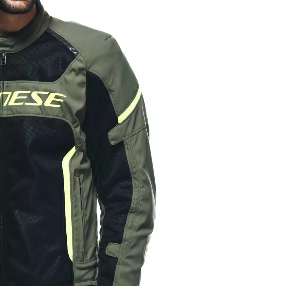 AIR FRAME 3 TEX - MEN'S SUMMER MOTORCYCLE JACKET IN FABRIC - ARMY GREEN/BLACK/FLUO YELLOW - 7