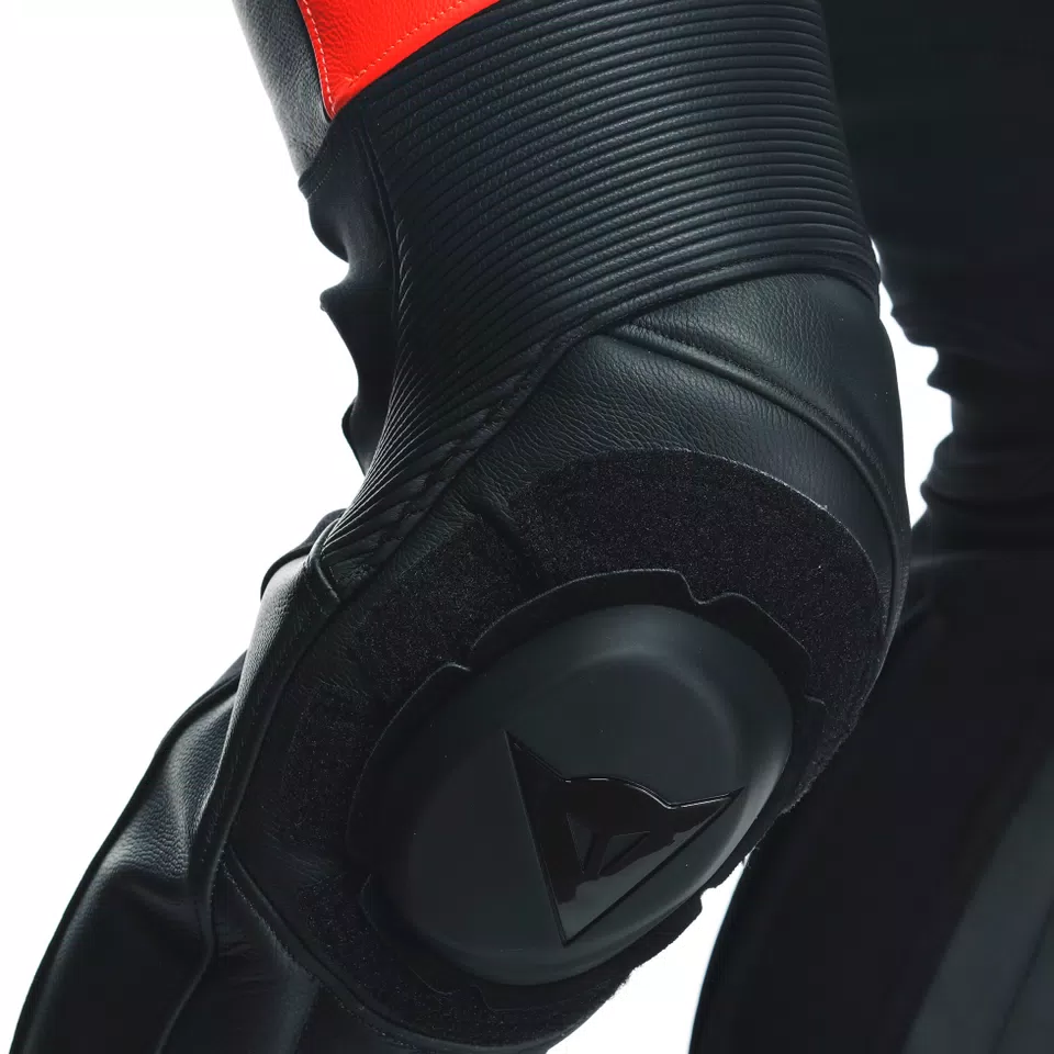 TOSA 1 PCS LEATHER SUIT PERF - BLACK/FLUO-RED/WHITE - 15