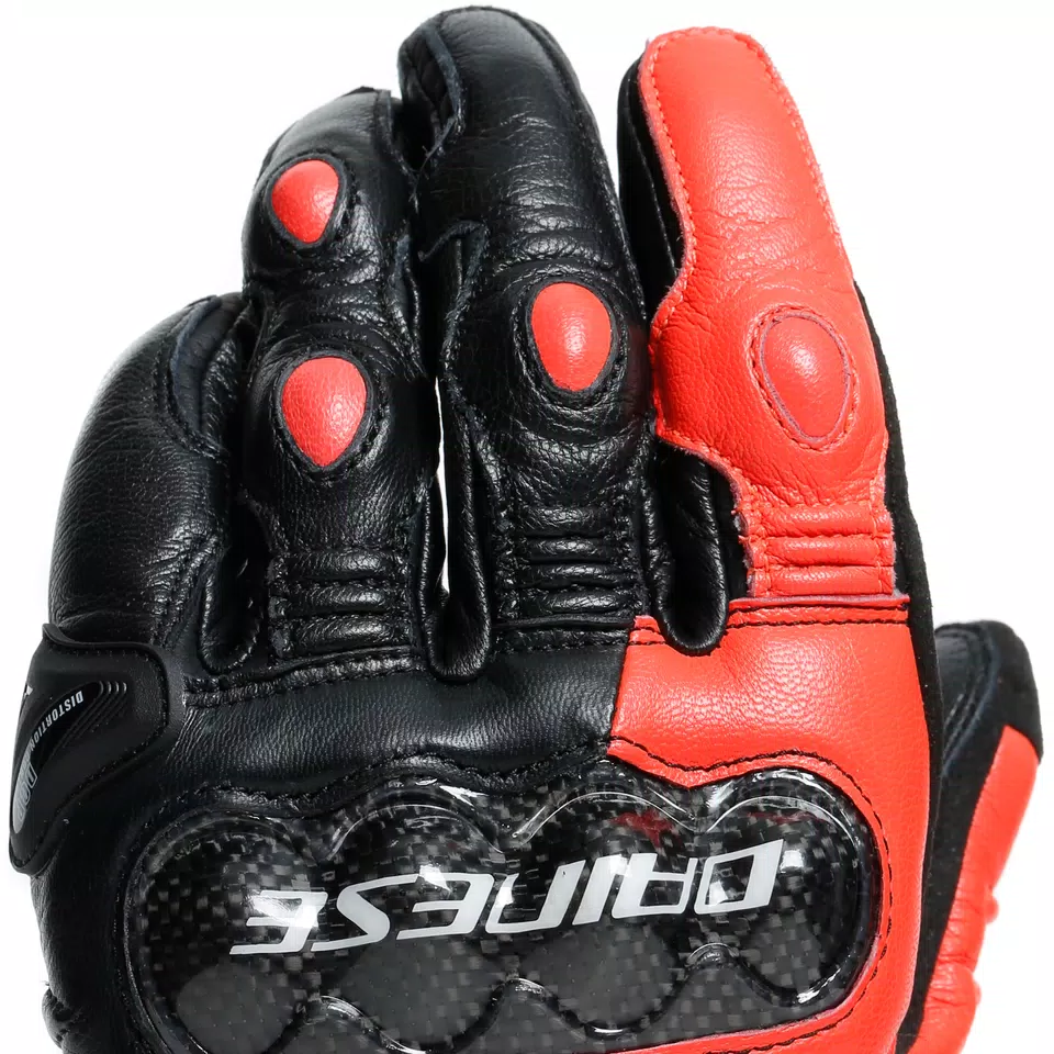 CARBON 3 LONG GLOVES - BLACK/FLUO-RED/WHITE - 6