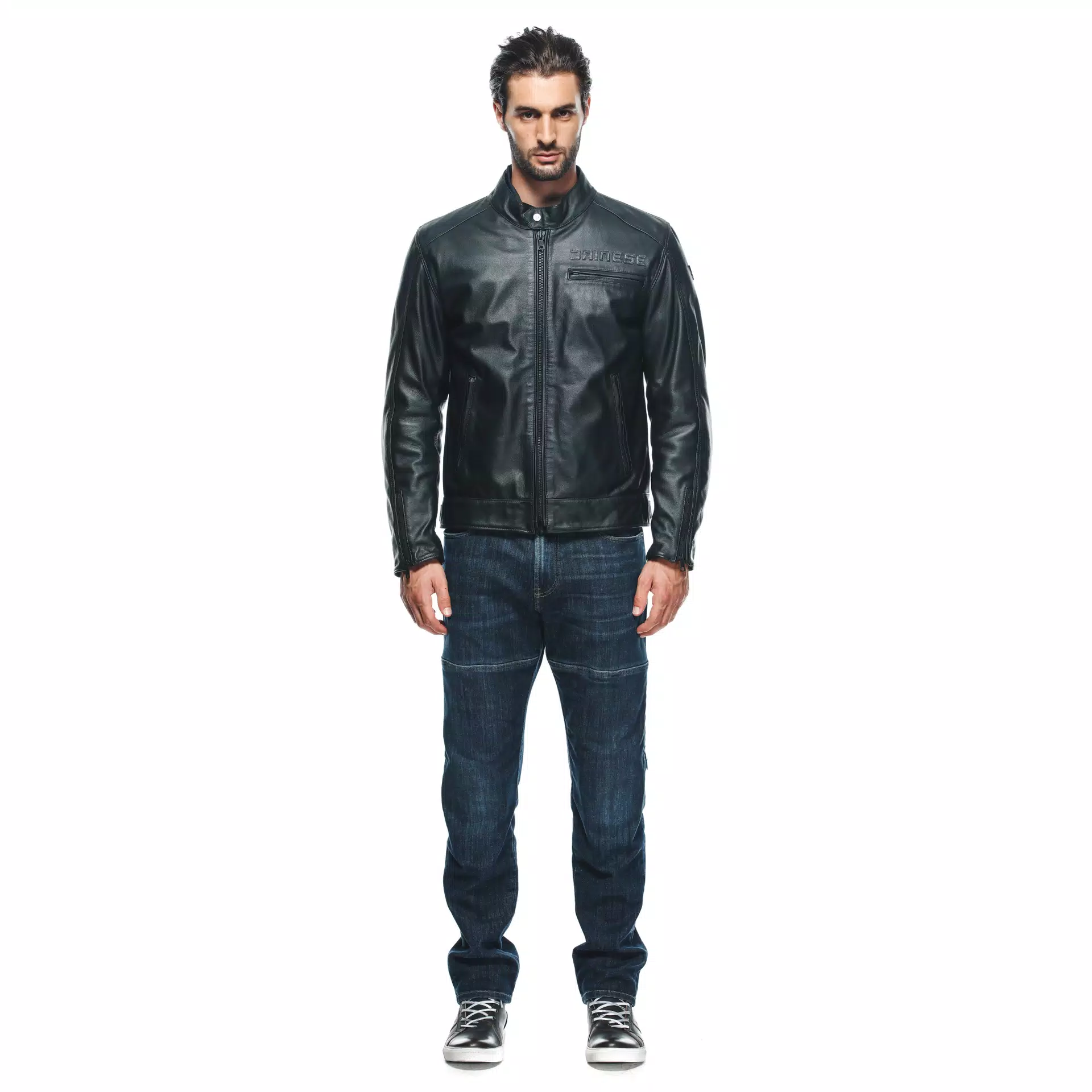 ZAURAX CHAQUETA DE CUERO MOTO HOMBRE