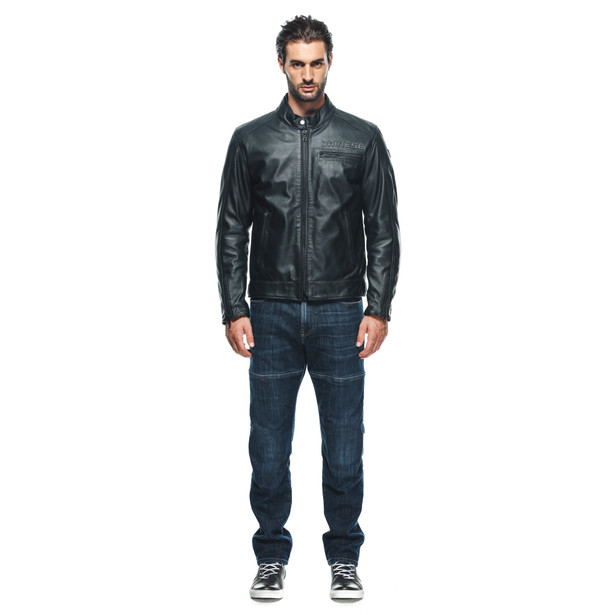 zaurax-giacca-moto-in-pelle-uomo-black image number 2