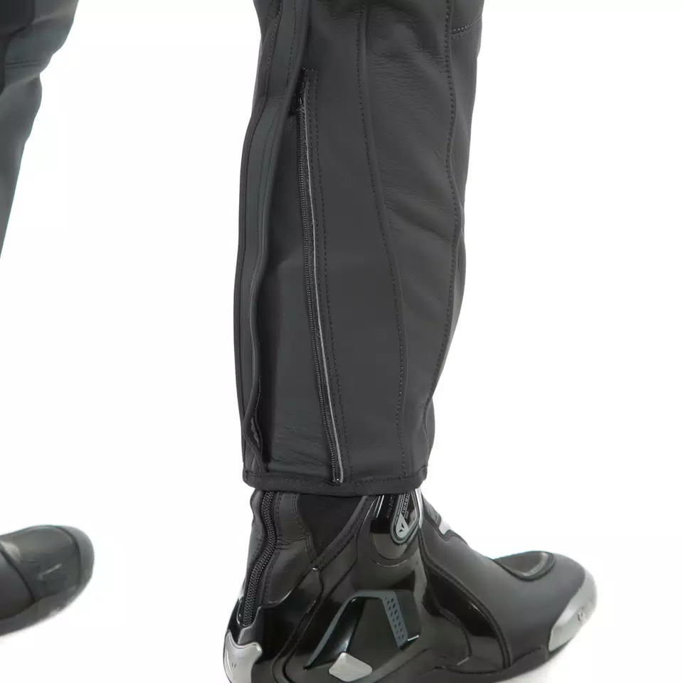 PONY 3 - MEN'S MOTORCYCLE LEATHER SHORT/TALL PANTS - BLACK-MATT - 11
