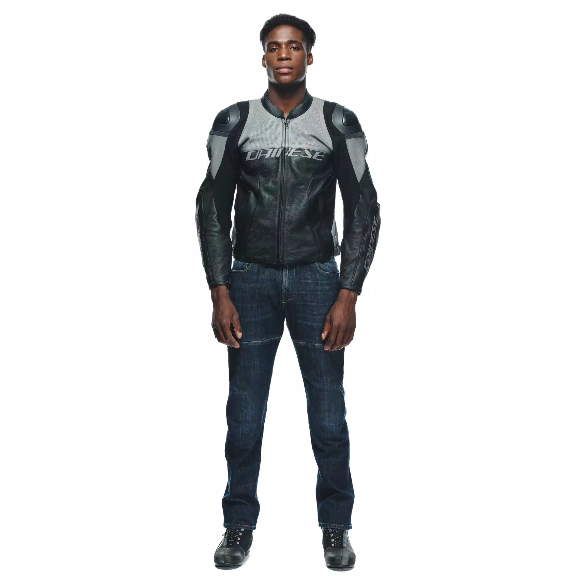 RACING 4 - MEN'S MOTORCYCLE PERFORATED LEATHER JACKET